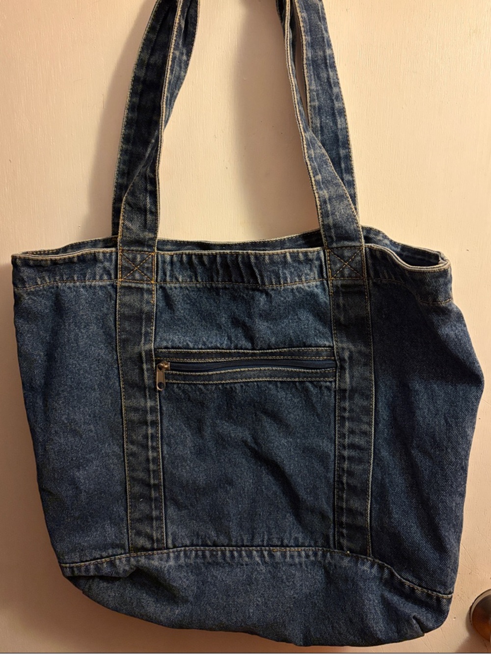 Vintage Denim Tote Bag - Classic Blue